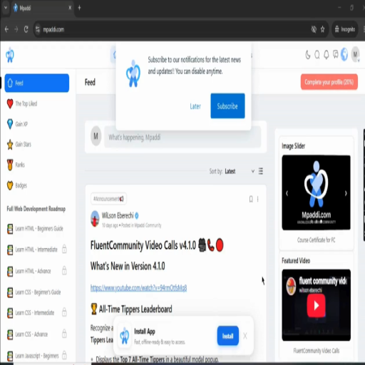 Community Sidebar for FluentCommunity